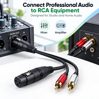 Câble audio XLR femelle 3 broches vers double RCA mâle, cordon répartiteur en Y OFC pour mixeur, amplificateur, haut-parleur, longueur personnalisée