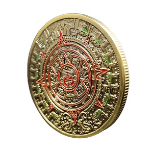 Tùy chỉnh thần thoại Mexican kỷ niệm <span class=keywords><strong>tokens</strong></span> lông rắn rồng đồng xu thiết kế với màu sơn mài sáng nhìn cổ kim loại - Product Image 1