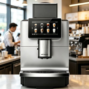 Cafetera Totalmente Automática, Comercial, con Suministro Automático de Agua, Plateada, Profesional para Oficina - Product Image 1