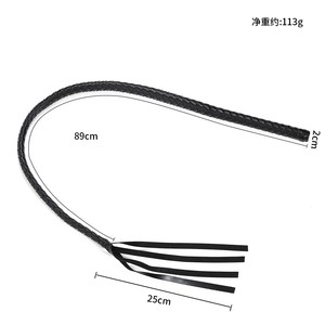 Vente en gros d'usine de jouets sexuels SM, fouets en cuir tressé faits à la main, fouets à crins, pointeurs, fouets en cuir entièrement noirs, fouets longs, pour adultes - Product Image 4