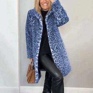 <span class=keywords><strong>Giacca</strong></span> di pelliccia con stampa <span class=keywords><strong>leopardata</strong></span> invernale alla moda cappotto da <span class=keywords><strong>donna</strong></span> con colletto finto pelliccia di volpe cappotto lungo in pelliccia sintetica - Product Image 5