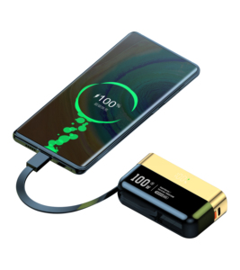Batterie externe magnétique 0000 mAh – Conception détachable pour deux utilisateurs, câble interchangeable intégré, compacte et élégante pour un usage quotidien - Product Image 4