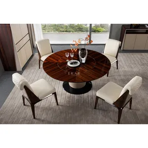 दौर खाने टेबल सेट आँगन कमरे लकड़ी शीर्ष 4 सीट के लिए नई लक्जरी खाने की मेज और कुर्सियों