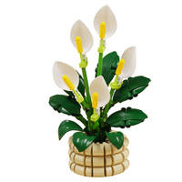 MJI 13123 Blok Koleksi Kreatif Bunga Peace Lily Kustom Mainan Edukasi Perakitan Anak Set Blok Bangunan MD HBD Hadiah