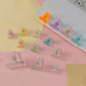 Clip de bureau en acrylique à longue queue, design élégant, style 'Student Ins', motif 'Girl Heart', pour le rangement de documents et de reçus - Product Image 5