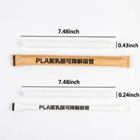 Pailles en PLA blanches biodégradables emballées individuellement pour les fournitures de fête, les anniversaires, les cocktails, les mariages, les restaurants, les agitateurs de boissons