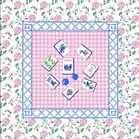 Tapete de Mahjong Portátil de Lujo Antideslizante, Azul y Blanco a Cuadros, de Goma, 31.5 x 31.5 Pulgadas, para Juegos de Mesa de Casino, Póker y Dominó
