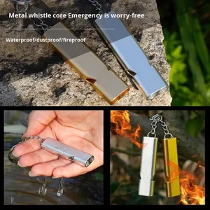 นกหวีดอลูมิเนียมอัลลอยด์สำหรับเอาชีวิตรอดกลางแจ้ง HF YZ-033 แบบเสียงเดียว ท่อคู่ อุปกรณ์ช่วยชีวิต - Product Image 2