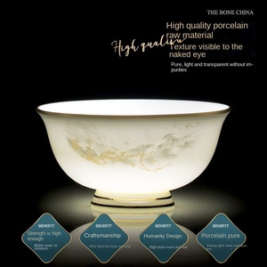 ย้ายเข้าสู่บ้านใหม่ โรงแ<span class=keywords><strong>ร</strong></span>ม <span class=keywords><strong>ร</strong></span>้านอาหาร ชุดจานชามเซรามิกหรูห<span class=keywords><strong>ร</strong></span>าสไตล์โบนไชน่า - Product Image 2