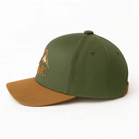Casquette de baseball unisexe à 5 panneaux bicolore en tissu Oxford avec logo personnalisé, de haute qualité, pour le sport en extérieur, à large bord, personnalisable