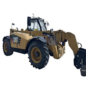Chariot télescopique diesel CAT Th414 4x4 tout-terrain avec pneus pneumatiques, commande assise, mât à deux étages et déplaceur latéral hydraulique - Product Image 1