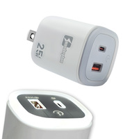 Lampe de nuit électrique, chargeur mural USB C 25W PD QC4.0 double USB C ignifuge pour téléphone portable, charge rapide pour 14/13/12/11