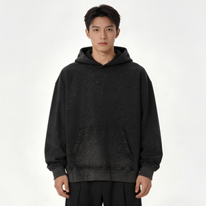 Hoodie homme sur mesure en coton molletonné 400 g/m², coupe ample, teint en pièce, pour marques de streetwear américaines, fournisseur en gros - Product Image 1