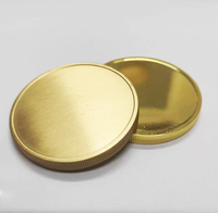 Pièce de monnaie en laiton massif vierge personnalisée de haute qualité avec surface vierge pour gravure laser DIY de motifs, logo, pièce de défi
