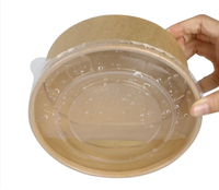Récipient alimentaire jetable à impression personnalisée saladier rond blanc bols à soupe chauds en papier avec couvercle en papier