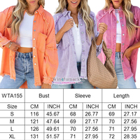 Vente en Gros Automne Vestes Surdimensionné Décontracté en Détresse Manches Raglan Brut Frange Jean Shacket Lavé Denim Veste Femmes