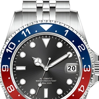 Montre mécanique classique de luxe pour homme, sportive, de plongée, boîtier en acier inoxydable, lunette en cristal saphir, GMT automatique, 20 mm, 100 m