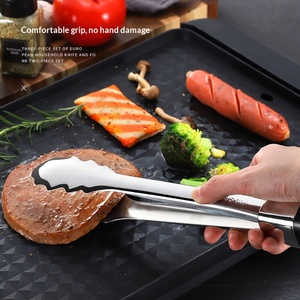 Pinze da <span class=keywords><strong>Cucina</strong></span> Multifunzionali in Acciaio Inox 304 Rinforzato, Antiscivolo e Resistenti alle Alte Temperature, per Bistecche e Barbecue - Product Image 1