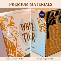 Boîte d'emballage en carton personnalisée pour feux d'artifice, motif Tigre Blanc, avec logo, pour présentation de feux d'artifice classiques, vente en gros