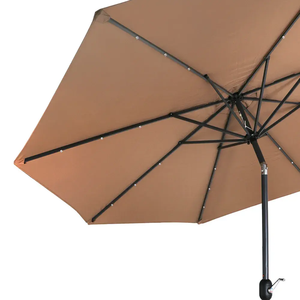<span class=keywords><strong>Parasol</strong></span> d'extérieur solaire à LED avec chargeur intégré, 2,7 m, 8 baleines en acier, vente en gros - Product Image 3