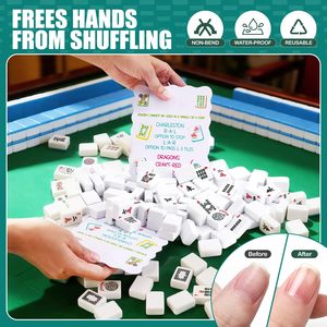 Adkoat Set di 4 Mescolatori per Carte Mahjong con Regole |   Accessori e Regali per Mah Jong - Articoli per Feste Mah Jong - Product Image 2