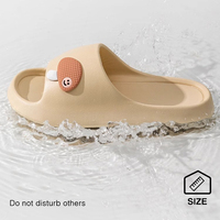 Sandales d'intérieur pour femmes à semelle épaisse, bout ouvert, légères, douces, respirantes, antidérapantes, pantoufles de bain, dessin animé, confortables, plates, toutes