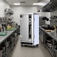 Cuiseur à riz commercial ZHUOFU CE à économie d'énergie, 12 plateaux, en acier inoxydable 304, cuiseur vapeur alimentaire avec arrêt automatique de sécurité, électrique/gaz