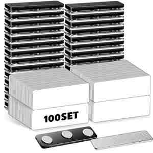 100 Packs Magnetic Name Tags With Blank Name Tag Labels - Product Image 1