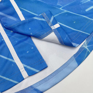 เสื้อเบสบอลสีฟ้าเสื้อแฟชั่นปักโลโก้สตรีท OEM ตามสั่ง - Product Image 6