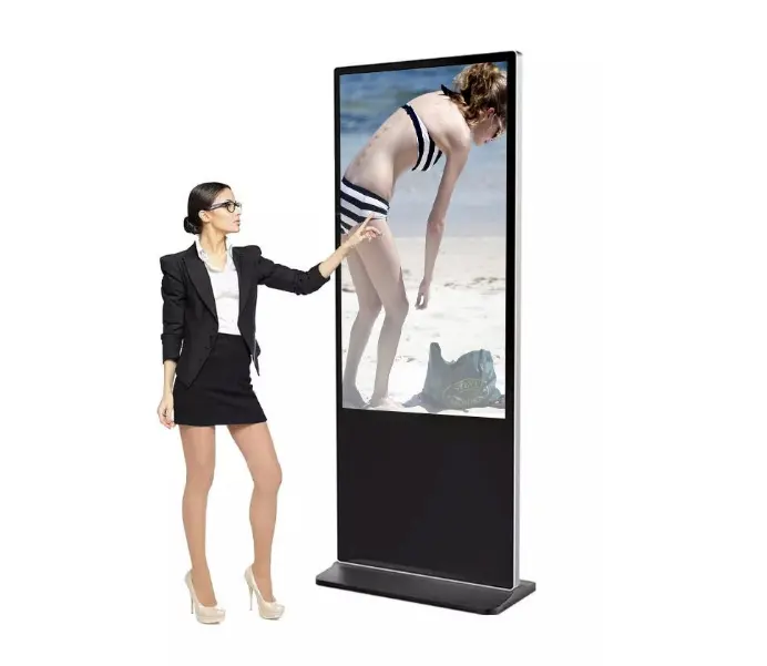 55 Inch Indoor Full HD 1080P High-Definition 450 nits LCD Video Digital Signage Android Media Player Floor Stand Touch Totem