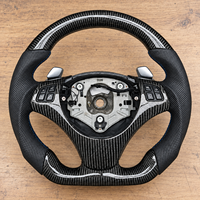 Volant en fibre de carbone pour BMW E90 E91 E92 E93 Série 3 M Sport, cuir perforé, volant personnalisé