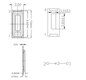 Puce LED <span class=keywords><strong>SMD</strong></span> <span class=keywords><strong>7020</strong></span> 7030 0,5W 3V Blanc froid 3000K 6000K 6500K Bleu 1W 7030 6V LED <span class=keywords><strong>SMD</strong></span> pour rétroéclairage TV - Product Image 5