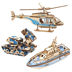 Puzzle 3D éducatif en bois, moins de 50 pièces, modèle militaire à assembler soi-même, jouet de réflexion pour enfants, cadeau - Product Image 1