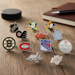 Al por mayor: Insignias de cuello de hierro pulido y chapado en plata del equipo de hockey sobre hielo de EE. UU. para aficionados al deporte, Año Nuevo Chino y Graduación - Product Image 1