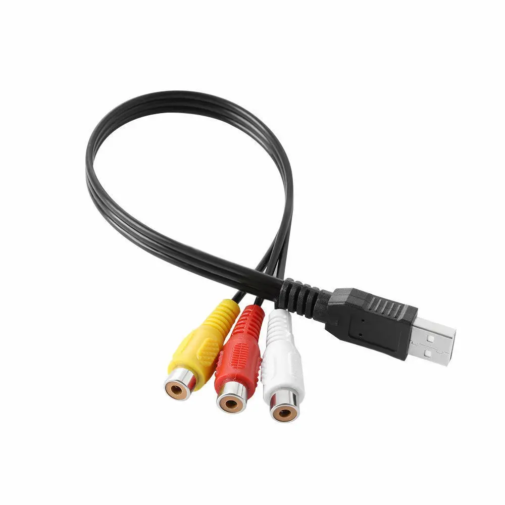 High-quality USB to 3RCA audio video Y splitter AV Cable