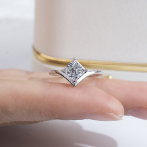 Messi Jewelry MSR-1771 925 <b>Silver</b> Princess Cut <b>Solitaire</b> <b>Ring</b> Fashion <b>Rings</b> Lab Grown Diamond <b>Ring</b> Engagement <b>Ring</b> - Product Image 4