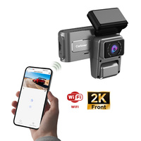 Caméra de tableau de bord 3 objectifs 2K+1080P+1080P, grand angle 170 degrés, vision nocturne WiFi, enregistrement en boucle, surveillance de stationnement, garantie 1 an