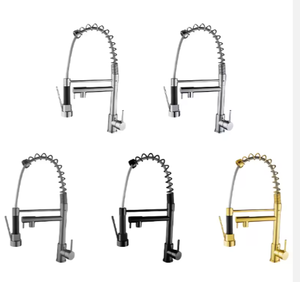 Moderno a leva singola rubinetto da cucina a doppio beccuccio con Pull Down a spruzzo di fabbrica presa per rubinetto a freddo a molla - Product Image 3