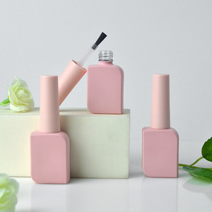 Esmalte de uñas negro de vidrio transparente personalizado de 15ml, botella de vidrio vacía para esmalte de uñas con cepillo - Product Image 4