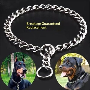 Kalung Anjing Anti Gigit Bahan Stainless Steel Berkualitas Tinggi Harga Grosir Murah dengan Tali Tarik Rantai P untuk Pelatihan Anjing Ras Sedang/Besar - Product Image 6