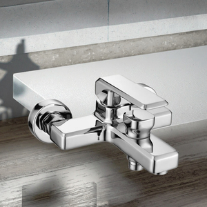 Moderno due fori in ottone cromato rubinetteria acqua calda miscelatore a due fori Design per lavello da <span class=keywords><strong>bagno</strong></span> per alberghi scuole - Product Image 4