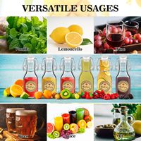 Bouteilles en verre à couvercle basculant 4 oz/100 ml avec bouchons diffuseurs, entonnoirs et autocollants adhésifs pour cadeaux de mariage, de baby shower ou de fêtes à thème