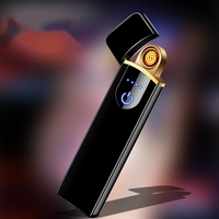 Briquet électronique à capteur d'empreintes digitales de style nouveau, rechargeable par USB, briquet à double arc, briquet électrique pour cigarettes, vente en gros