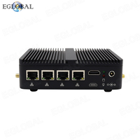 Eglobal M4-N100L4 with Intel N100 Fanless Barebone Mini PC Desktop Windows 11 TV BOX 4LAN 1COM RS232