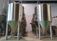 Peralatan Pembuatan Bir 10 Bbl 1200L 12HL Otomatis 2 Wadah Baja Tahan Karat Terkontrol PLC dengan Pemanas Uap