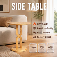Table basse d'appoint en bois durable avec structure métallique mobile, multifonctionnelle pour salon, 40*40*48