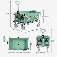 Troli Lipat Outdoor untuk Camping, Kerangka Pipa Baja Lepas Pasang, Kapasitas 70L 150kg, untuk Pantai, Piknik, Kebun, dan Berkemah