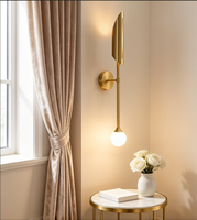Applique Murale LED Moderne Dorée de Luxe en Fer, Dimmable, Lumière du Jour 6000K & IRC 90 pour Chambre, Salon, Bureau et Éclairage Domestique