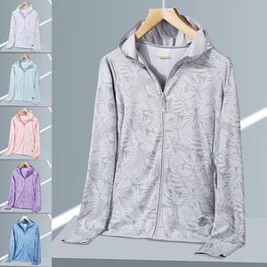 Vêtements de protection solaire en plein air pour femmes respirant anti-ultraviolet feuille d'érable camouflage mince été chemise de protection solaire pour hommes - Product Image 2