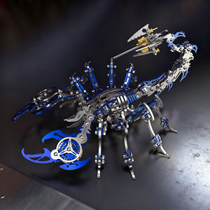 Artisanat métallique de décoration intérieure en gros, puzzle mécanique de précision en acier inoxydable assemblé en 3D, simulation de scorpion - Product Image 6